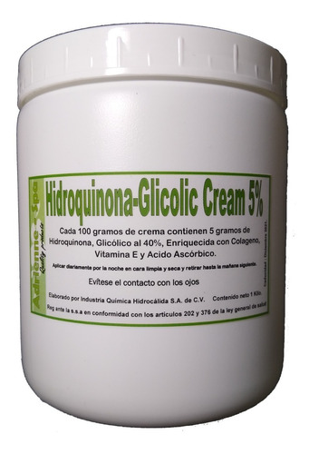 Crema Despigmentante Hidroquinona-glicolic 5% 1 Kilo