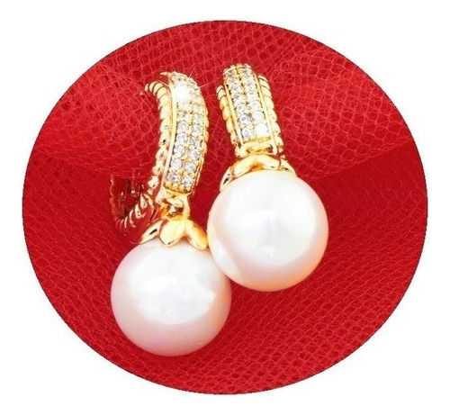 Aretes Pendientes Broqueles Oro 18k Mama Dama Regalo Casual