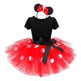 Muyier Vestido De Minnie Mouse Rojo Fiesta Gala Niña Con Orejas Vestido Para Pastel