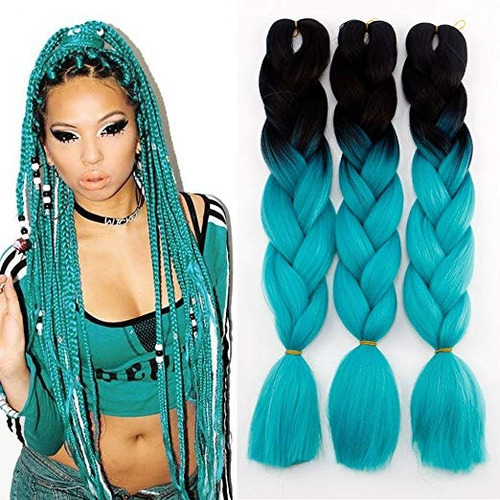 3pcs / Lot Ombre Kanekalon Hair Braiding Extensiones 24  100