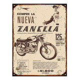 Cartel Chapa Publicidad Antigua Zanella 125cc Y205
