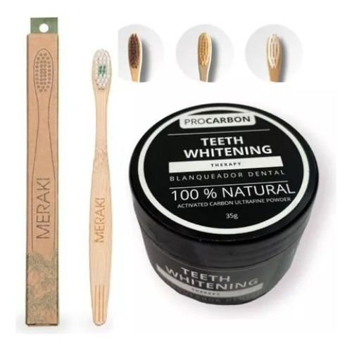 Blanqueador Dental Quita Sarro + Cepillo De Dientes De Bambu