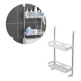 Organizador De Baño 2 Repisas Rack Mueble Estante Adhesivo