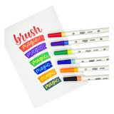 Kit 6 Caneta Brush Pen Magica Ponta Dupla  Evoke Brw