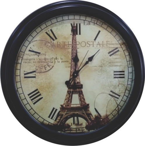 Reloj De Pared Torre Eiffel Estilo Vintage Grande 65 Cm 