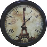 Reloj De Pared Torre Eiffel Estilo Vintage Grande 65 Cm 