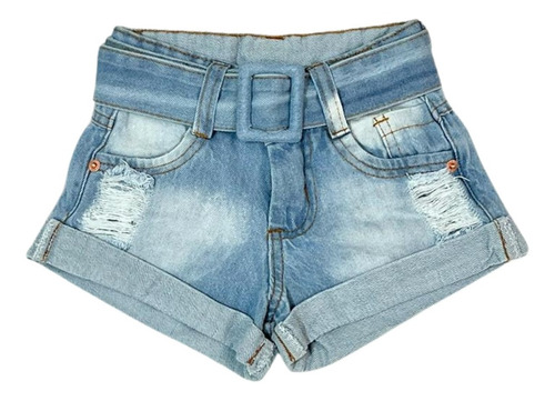 Short Jeans Infantil Mini Diva Moda Blogueirinha Com Cinto