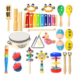 Pacote Com 22 Brinquedos De Percussão De Madeira Para Crianç