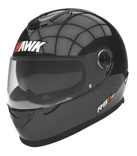 Casco Hawk Rs11 Negro Brillante Varios Talles - Clasica