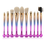 Set 10 Brochas Sirena Unicornio Ojos Maquillaje Profesional