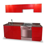 Cocina Integral Moderna Salamanca Izquierd Estufa 2.10m Roja