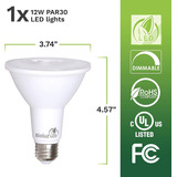 Bioluz Led  Par30 Led De 12w (equivalente A 100w) 3000k, 85