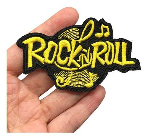 Patch Bordado Musical Rock Caveira Mão Chifrada Kit 3 Peças