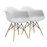 Silla De Comedor Para Tu Casa Sillón Eames, Estructura Color Blanco, 2 Unidades