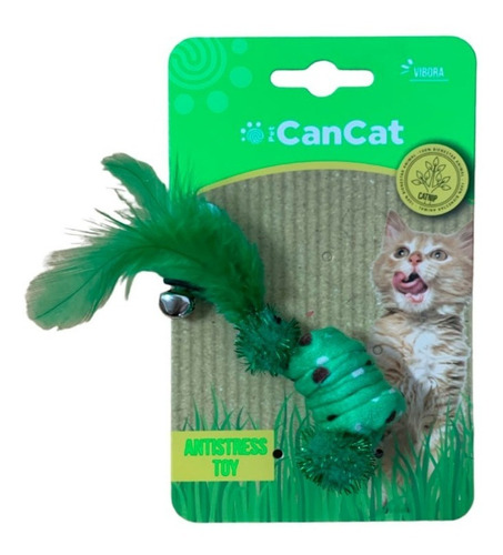 Juguete Cola Cascabel Con Plumas Cancat Para Gatos Siames 