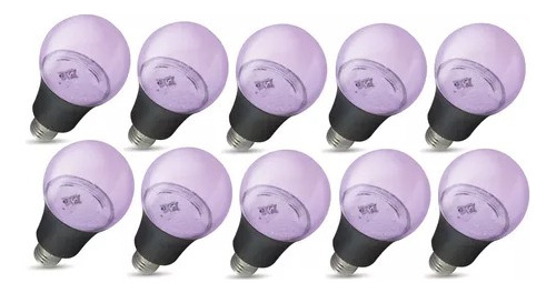 Pack 10pz Foco Ultravioleta Luz Negra Led 9w Fiestas Neon  