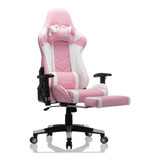 Silla Gamer Escritorio Ohaho Rosa Masajes Reposapiés