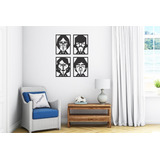 Panel Decorativo Madera Beatles Minimalista Pared Art8202