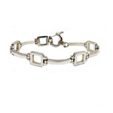 Pulsera Brazalete Cuadrada Plata 950 Mujer Elegante