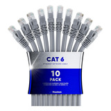 Cable Ethernet Cat 6 De 0.6 Pies (paquete De 10) Cable Cat6,