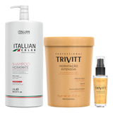 Shampoo Itallian Color 2,5l Mascara 1kg Reparador Trivitt