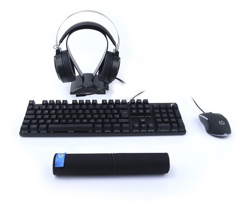 Combo Teclado Mouse E Fone Hp Gamer Pro 4 Em 1 Gm3000 Preto