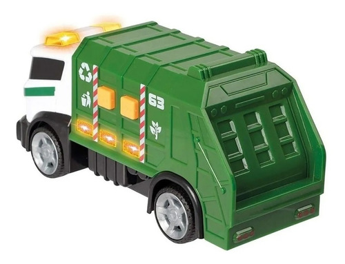 Camion Reciclaje Basura Vehiculo Luz Sonido Teamsterz 14082 Color Verde Oscuro