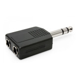 Adaptador Plug 6.5mm Estereo A 2 Jack 6.5mm Hembra Estereo 