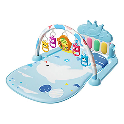 Gimnasio Acolchado Para Bebé Alfombra Infantil Con Piano Alfombra Musical Bebé Con Piano Para Patadas Azul, 5 Juguetes Colgantes Desmontables - Tapete Sensorial Plegable 1-36 Meses + Ideal | MercadoLibre