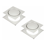 2 Ralos Click Inteligente Em Inox 15x15 Cm + 2 Porta Grelha