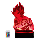 Goku Dragon Ball Lámpara Acrilico Led Rgb Multicolor Dbz