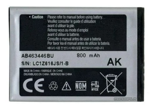 B.ateria Samsung Ab463446bu E2530 E116 E215 E256 E250