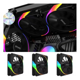 Kit 3 Cooler Fan 120mm Argb Black 2200 Rpm Pwm Gabin Pc Game