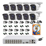 Kit Video Vigilancia Epcom 10 Cámaras 1080p Metal Baluns 1tb