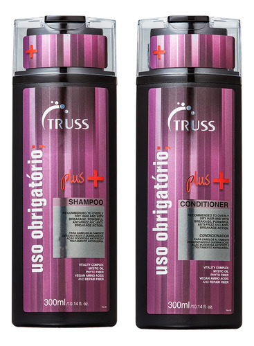  Shampoo Truss Plus Antiquebra Ressecamento Shampoo Profissional Intensa De Truss Plus En Kit De 300ml De 300g