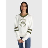 Suéter Universitario Blanco Tommy Hilfiger Para Mujer