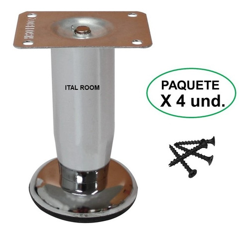 Pata Muebles Conica Acero 8cm, 10cm Y 12cm Pack X 4 Unds