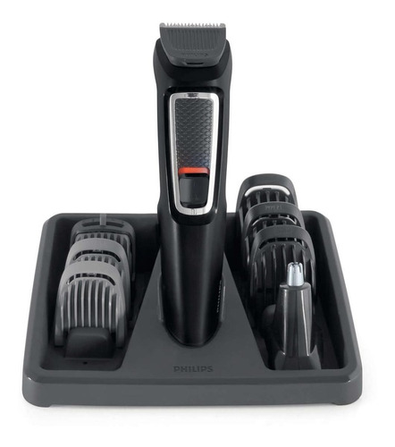 Aparador De Pelos Philips Multigroom 8 Acessórios Mg3731/15 Cor Preto 110v/220v