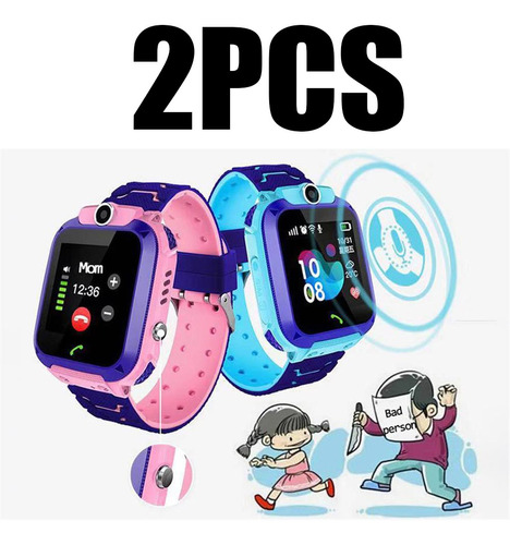 2 Piezas Reloj Inteligente Para Niños Llamada Voz Y Chat Q12