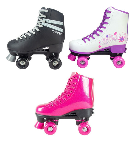 Patins Roller Infantil Adulto Feminino Quad 4 Rodas - Oferta