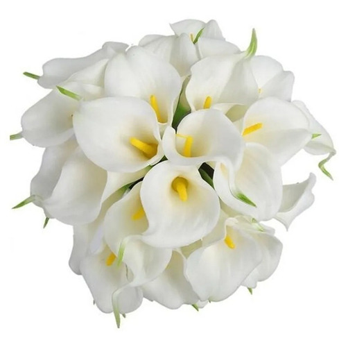 Ramo 5 Cartuchos Blancos Artificiales Flores Decorativas Mnr