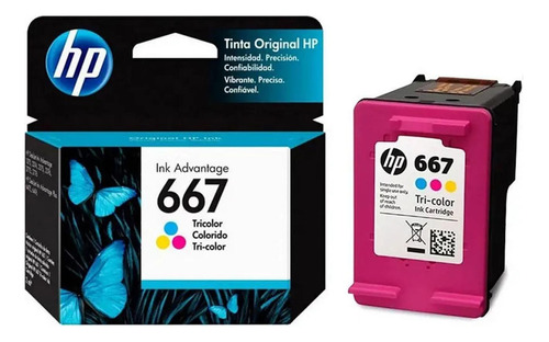 Cartucho De Tinta Hp 667 Tricolor Original Ink Advantage