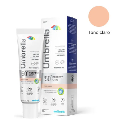 Umbrella Perfect Skin tono claro SPF 50+,color EFECTO MATE | MercadoLibre