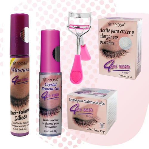 Kit Prosa: 1 Rímel(rosa), 1 Gel, 1 Crema , 1 Aceite Pestañas