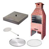 Kit Forno Pizza P/ Churrasqueira Pedra Refratária + Abafador