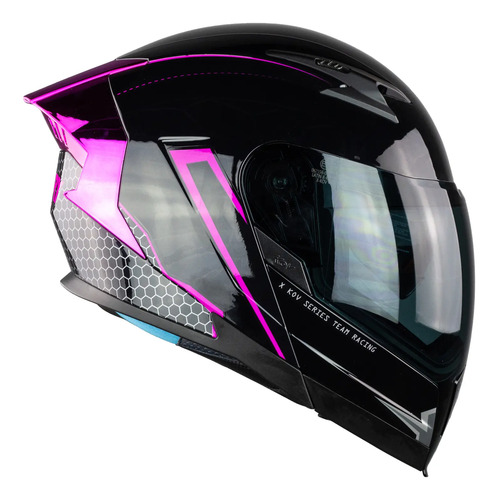 Casco X-kov Latin X Rivalry Negro Rosa Abatible Ece 2206 | Meses sin interés