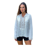 Camisa Blusa Importada Broderie Encaje Guipiur Calada Boho