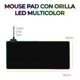 Mouse Pad Gamer Con Luz Led Rgb Iluminado 90×40 Cm