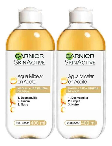 Garnier Face Agua Micelar En Aceite Pack De 2