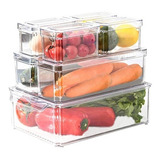 Set 7 Organizador Refrigerador Cocina Contenedores Con Tapa